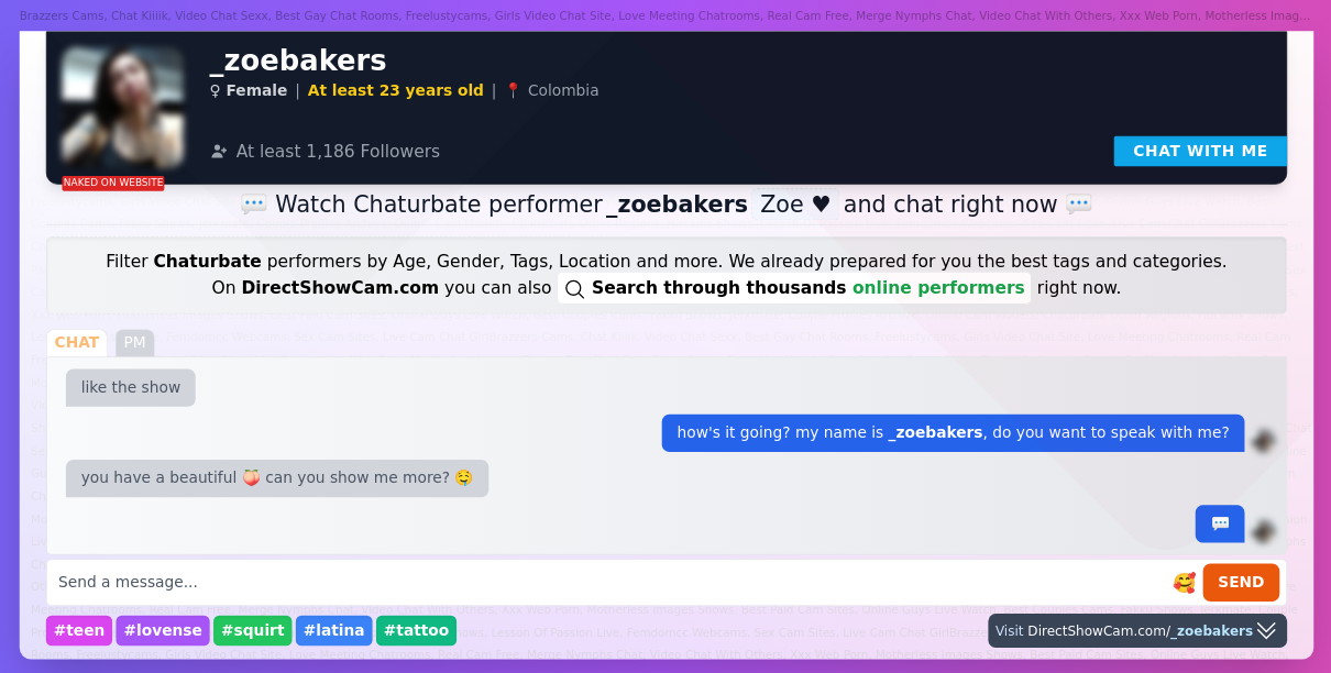 _zoebakers chaturbate live webcam chat
