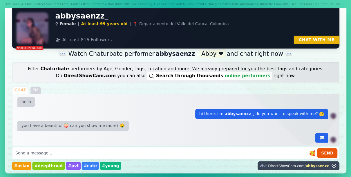 abbysaenzz_ chaturbate live webcam chat