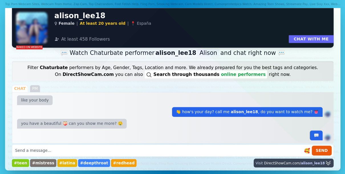 alison_lee18 chaturbate live webcam chat