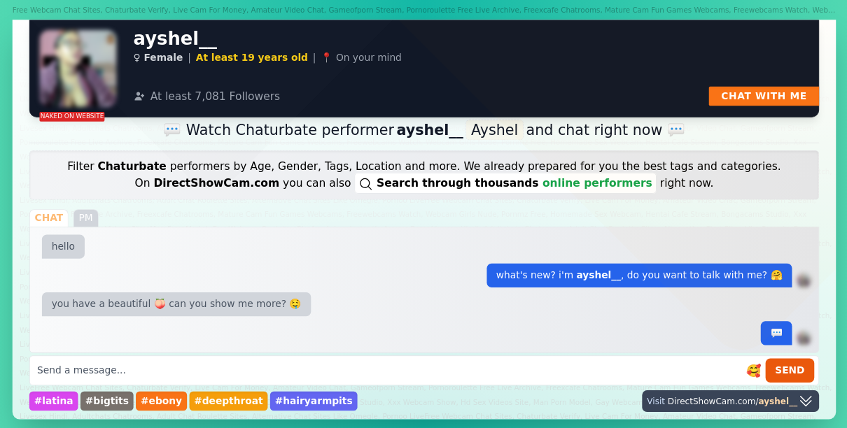 ayshel__ chaturbate live webcam chat