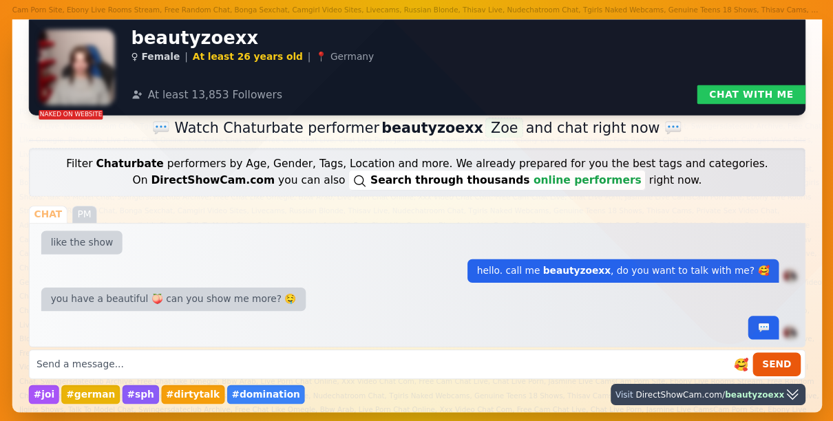 beautyzoexx chaturbate live webcam chat