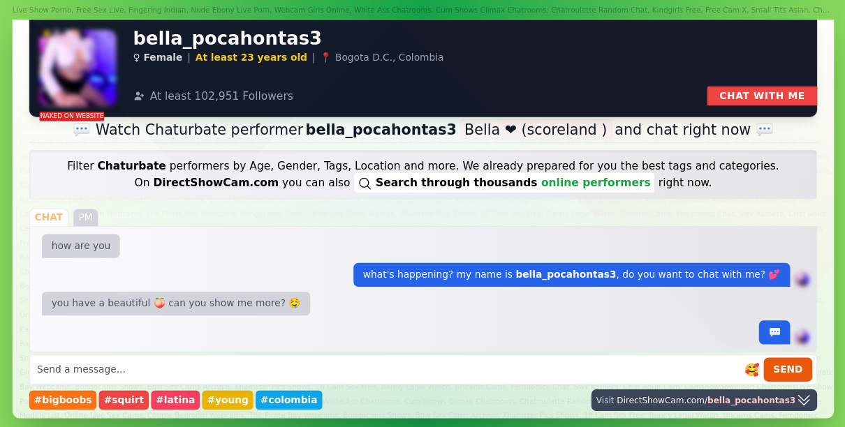 bella_pocahontas3 chaturbate live webcam chat
