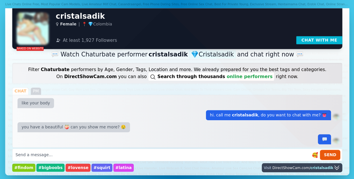 cristalsadik chaturbate live webcam chat