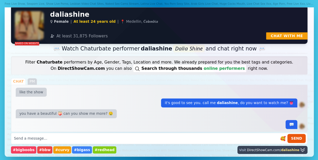 daliashine chaturbate live webcam chat