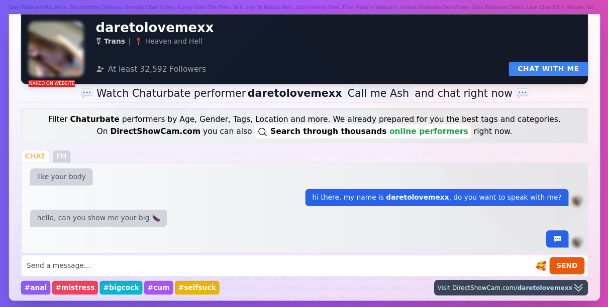 daretolovemexx chaturbate live webcam chat
