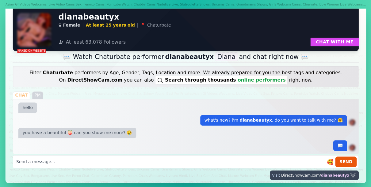 dianabeautyx chaturbate live webcam chat