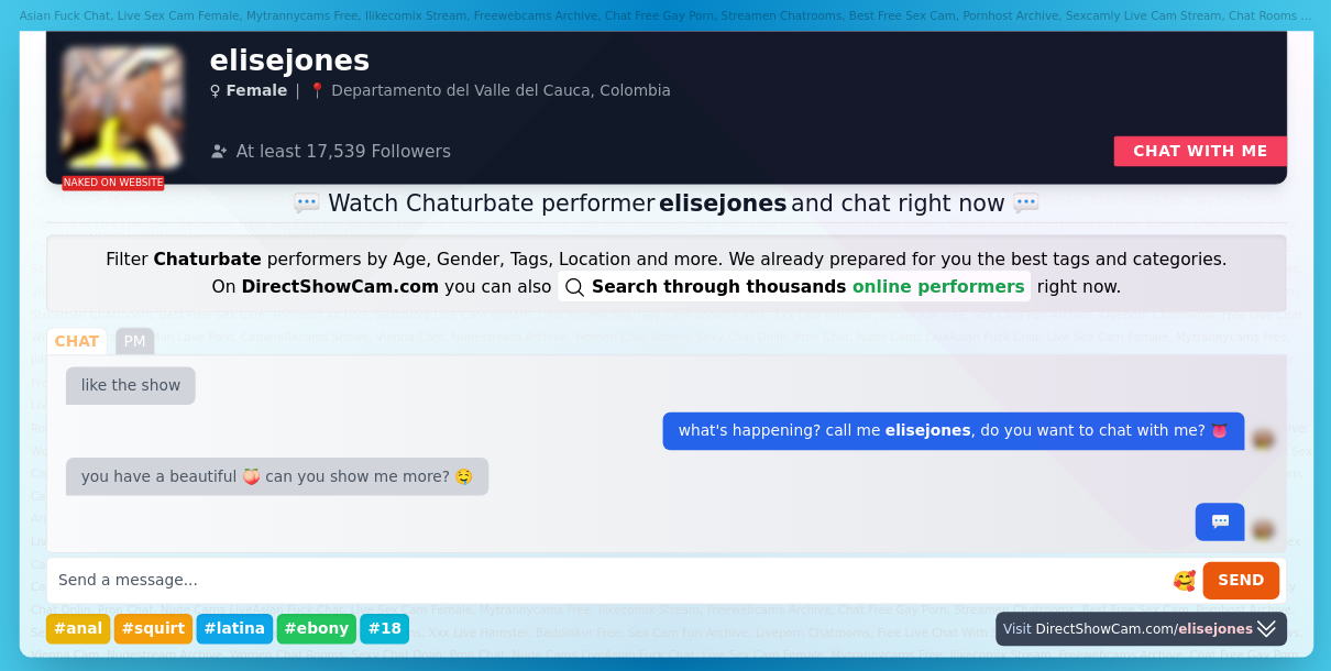 elisejones chaturbate live webcam chat