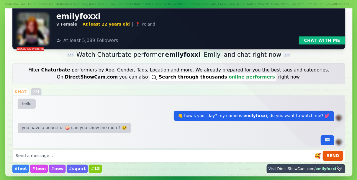 emilyfoxxi chaturbate live webcam chat