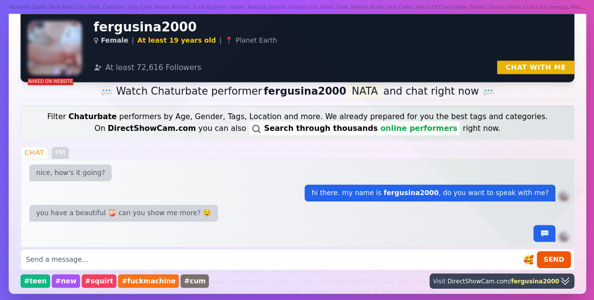 fergusina2000 chaturbate live webcam chat