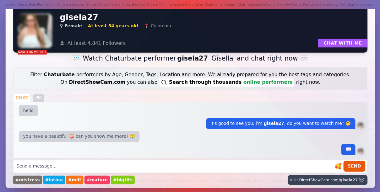 gisela27 chaturbate live webcam chat