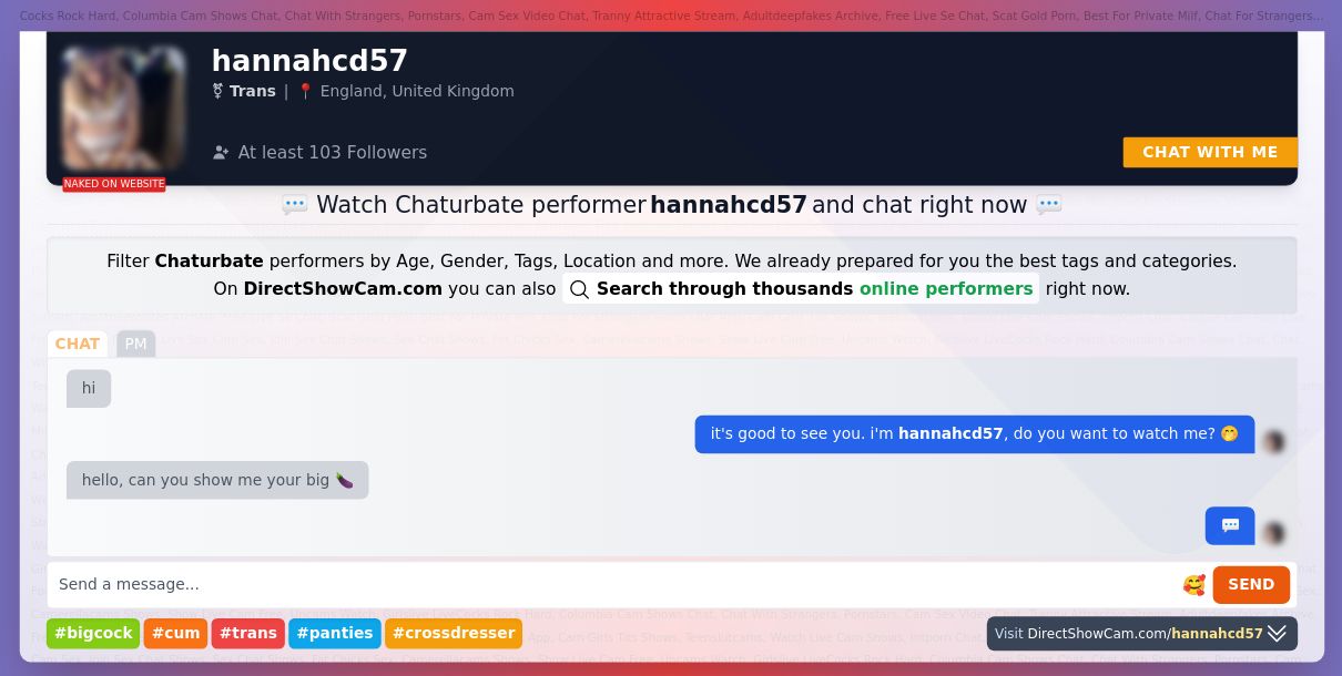 hannahcd57 chaturbate live webcam chat