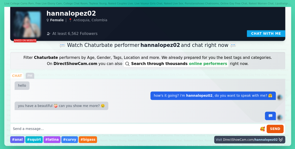 hannalopez02 chaturbate live webcam chat