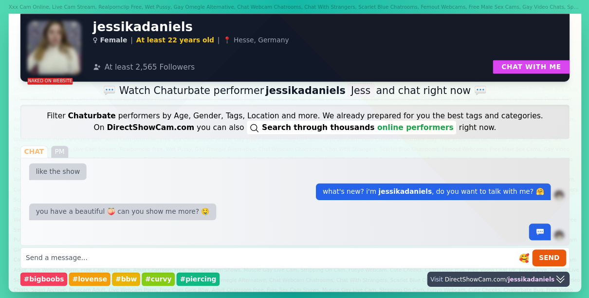 jessikadaniels chaturbate live webcam chat