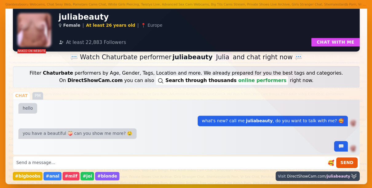 juliabeauty chaturbate live webcam chat