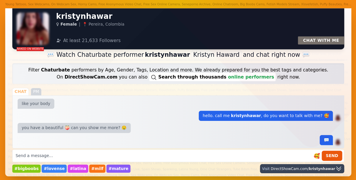 kristynhawar chaturbate live webcam chat