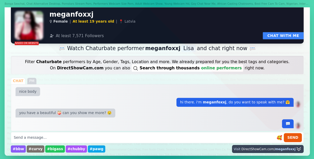 meganfoxxj chaturbate live webcam chat