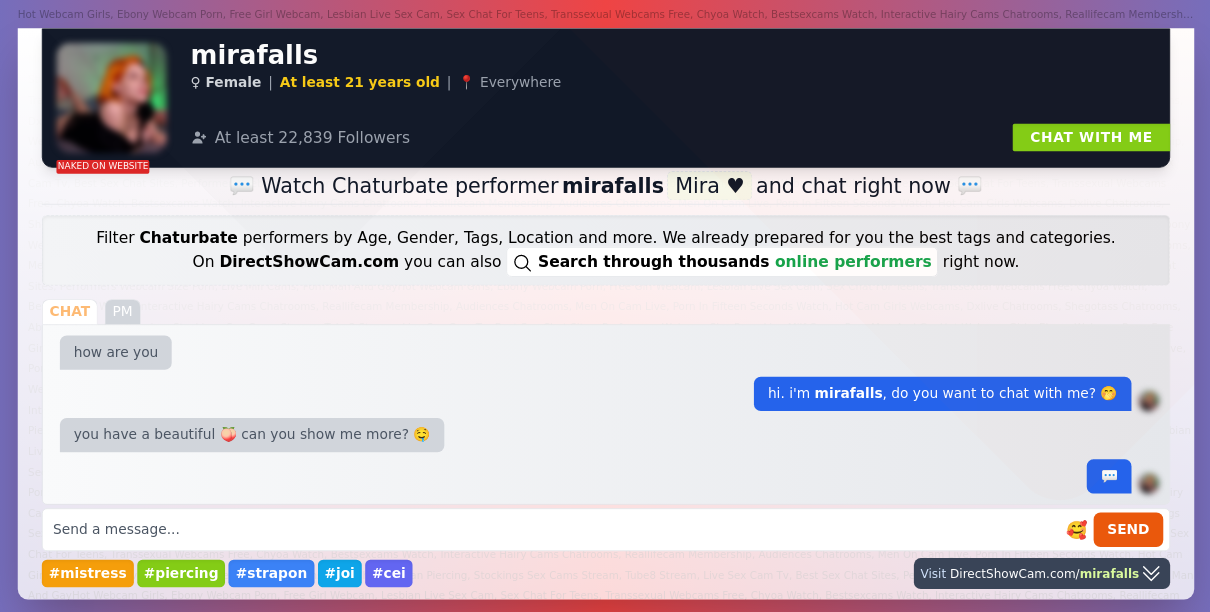 mirafalls chaturbate live webcam chat