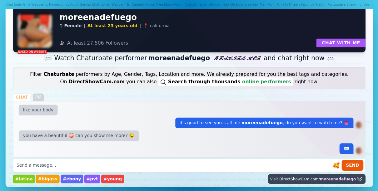 moreenadefuego chaturbate live webcam chat