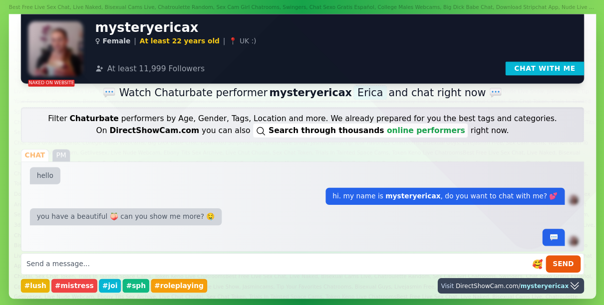 mysteryericax chaturbate live webcam chat