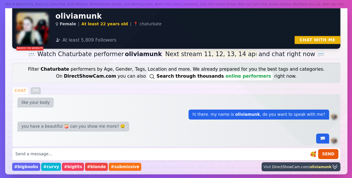 oliviamunk chaturbate live webcam chat