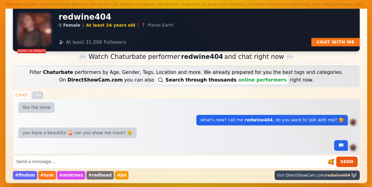 redwine404 chaturbate live webcam chat