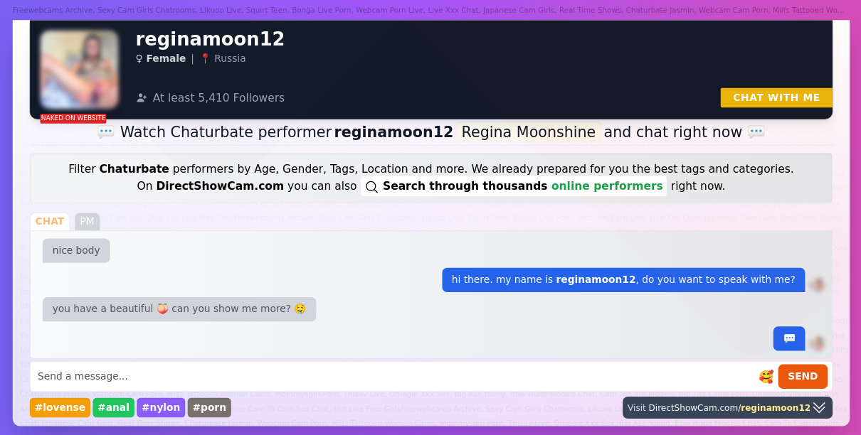 reginamoon12 chaturbate live webcam chat