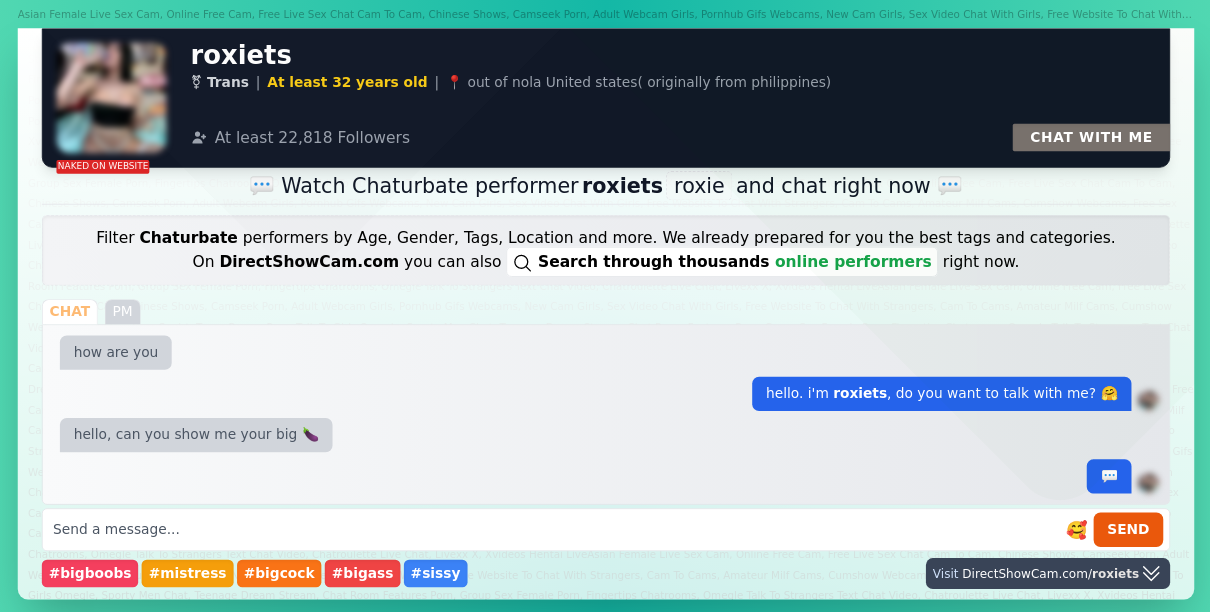 roxiets chaturbate live webcam chat