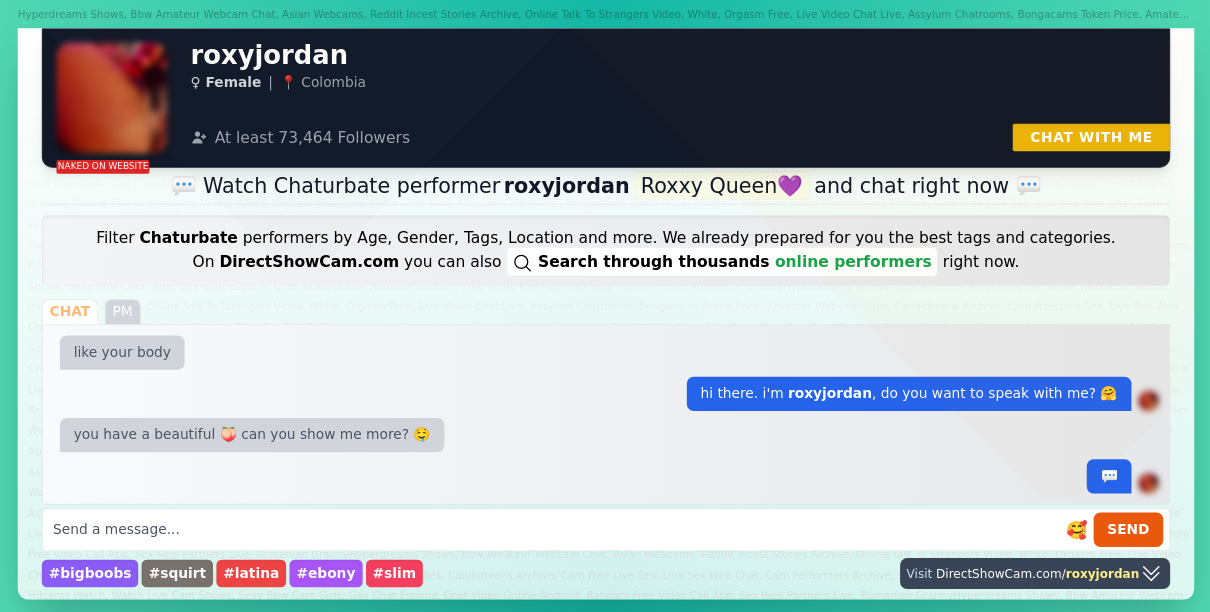roxyjordan chaturbate live webcam chat