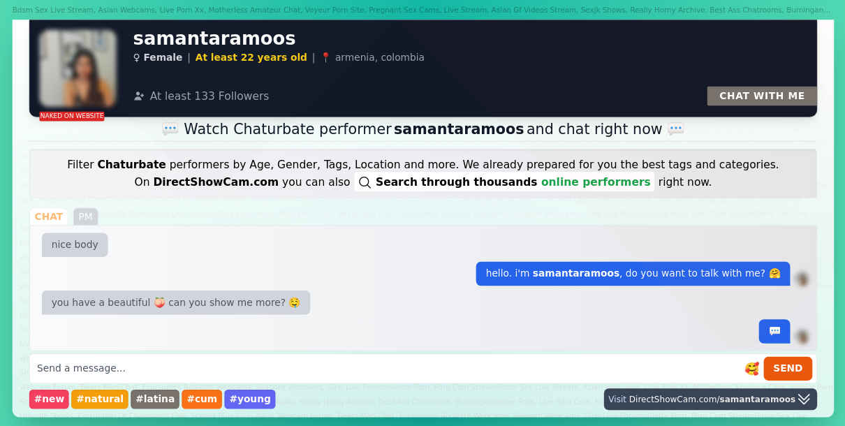 samantaramoos chaturbate live webcam chat