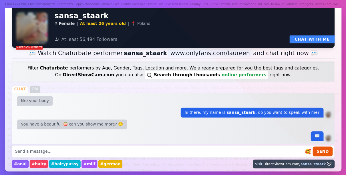sansa_staark chaturbate live webcam chat