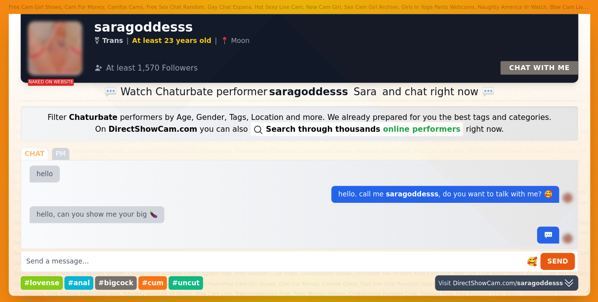 saragoddesss chaturbate live webcam chat