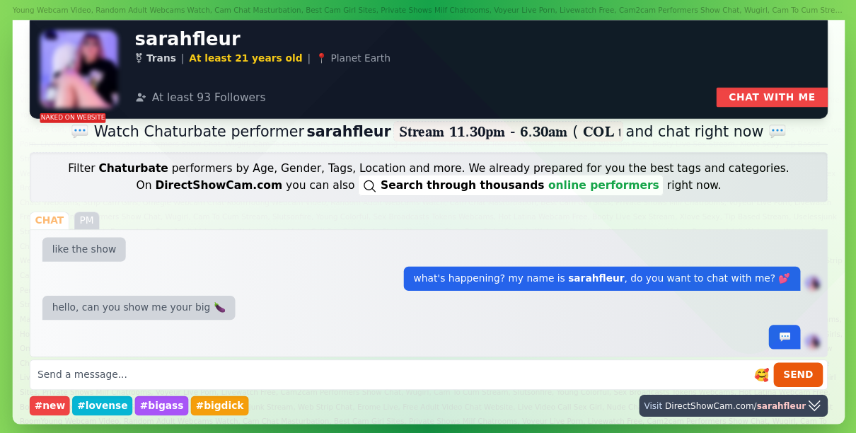 sarahfleur chaturbate live webcam chat