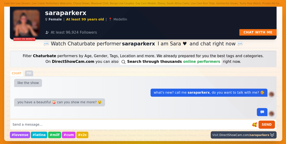 saraparkerx chaturbate live webcam chat