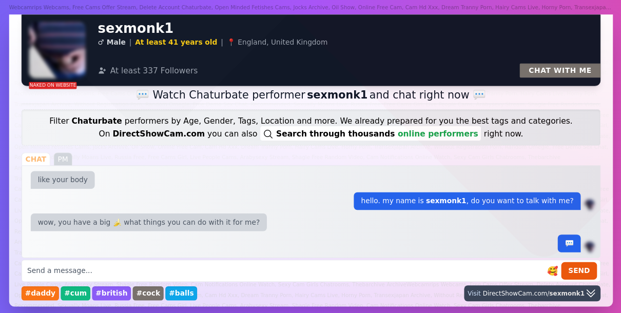 sexmonk1 chaturbate live webcam chat