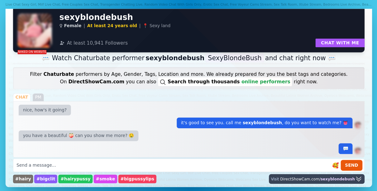 sexyblondebush chaturbate live webcam chat