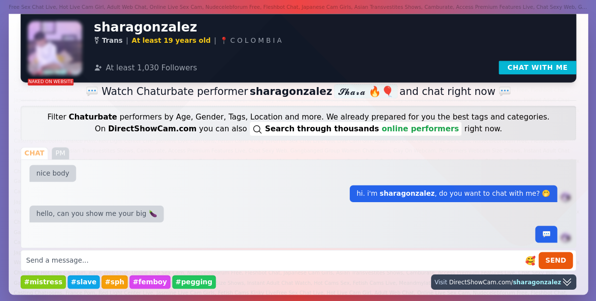 sharagonzalez chaturbate live webcam chat