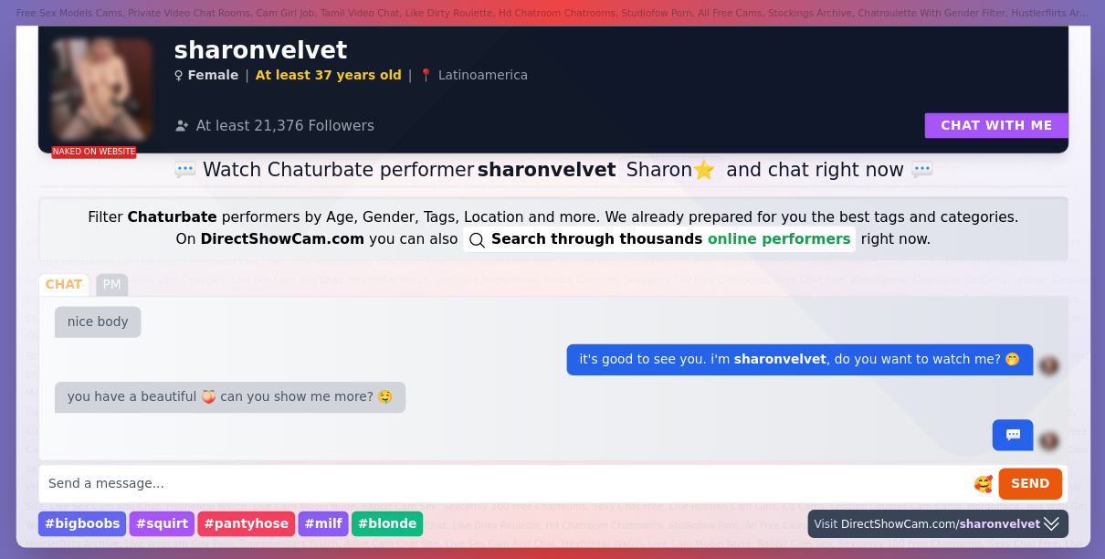 sharonvelvet chaturbate live webcam chat