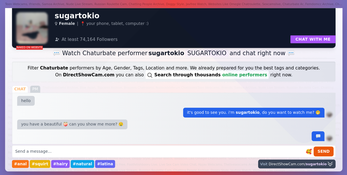 sugartokio chaturbate live webcam chat