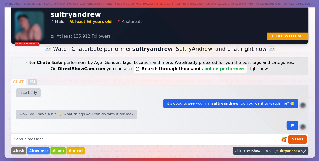 sultryandrew chaturbate live webcam chat