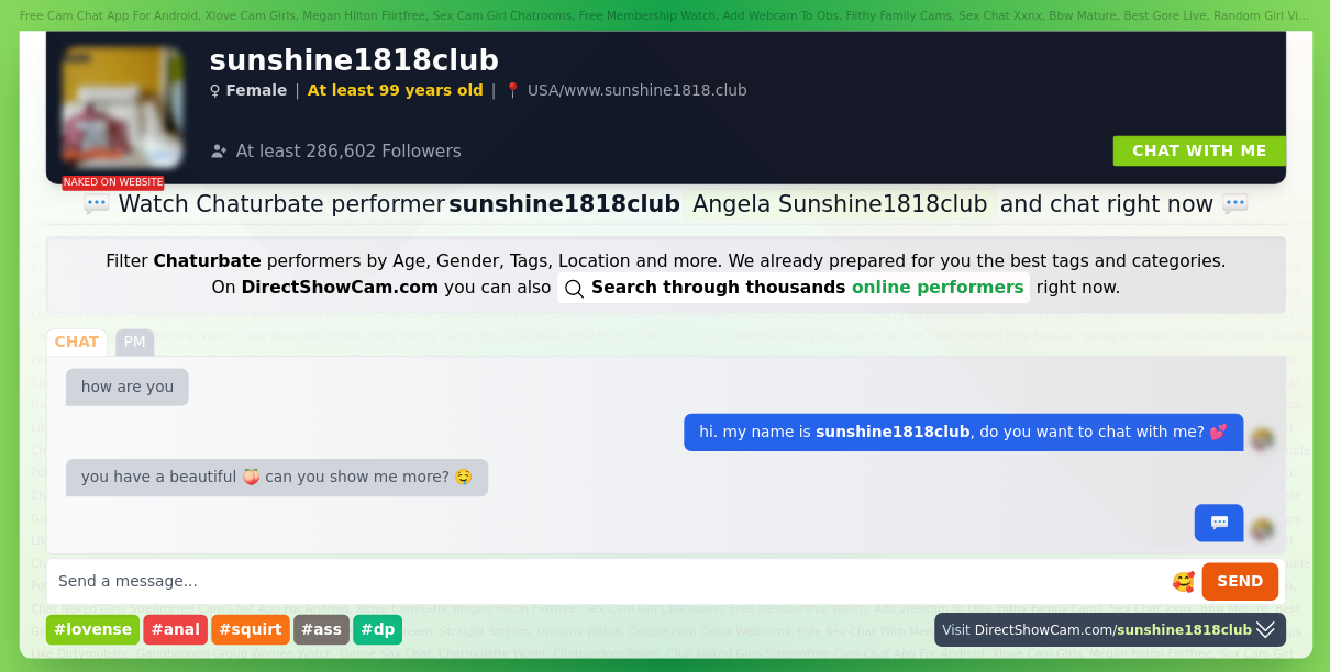 sunshine1818club chaturbate live webcam chat