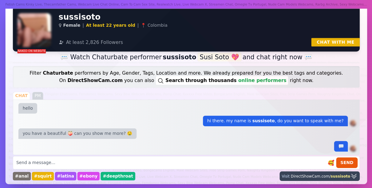 sussisoto chaturbate live webcam chat