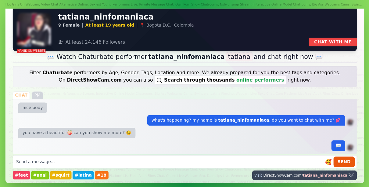 tatiana_ninfomaniaca chaturbate live webcam chat