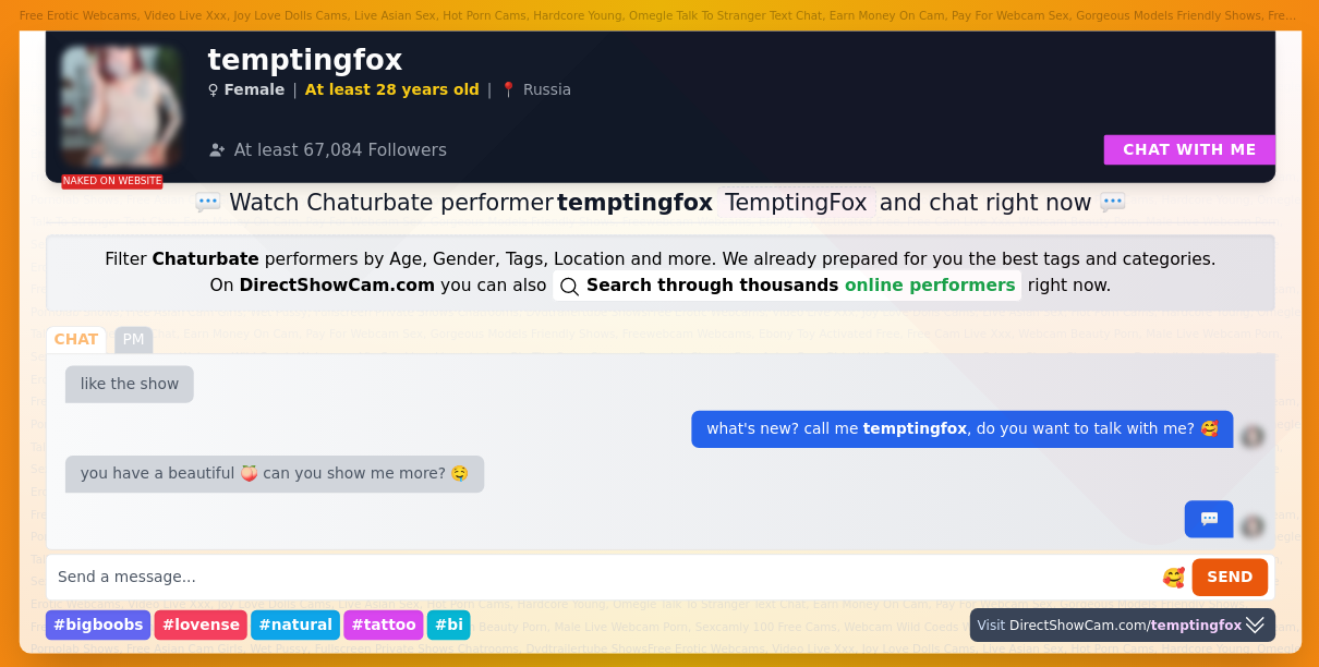 temptingfox chaturbate live webcam chat