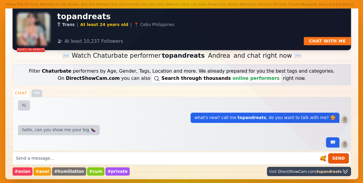topandreats chaturbate live webcam chat