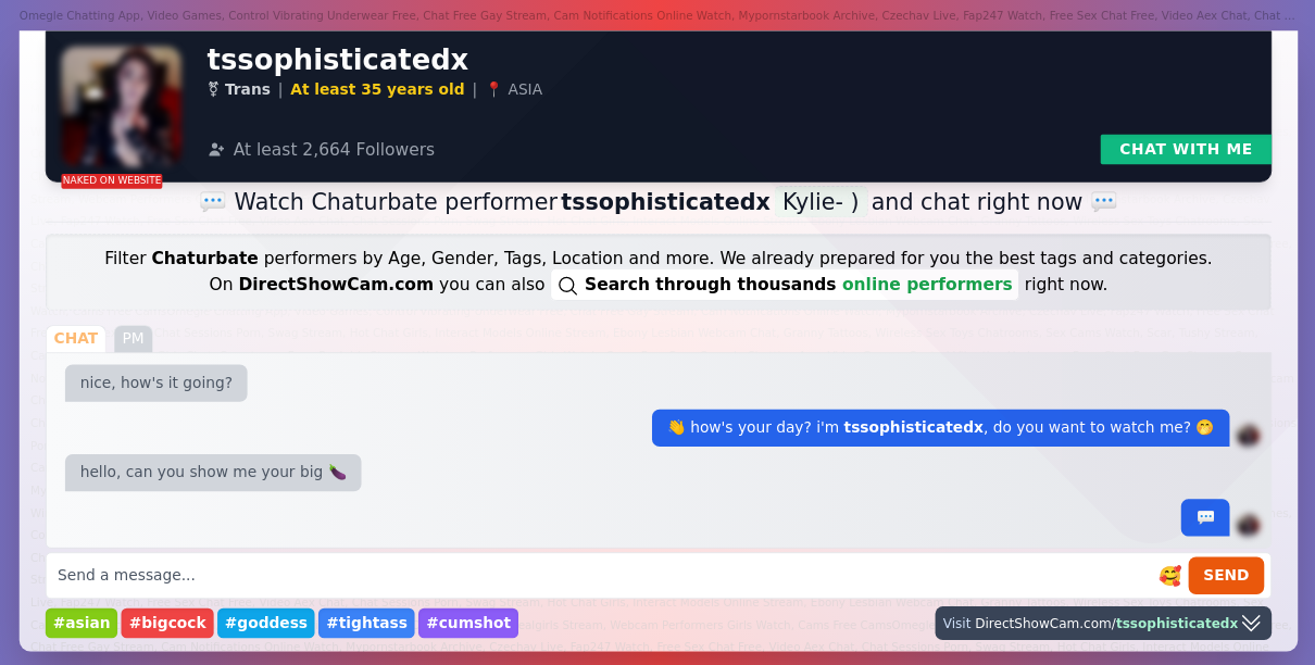 tssophisticatedx chaturbate live webcam chat