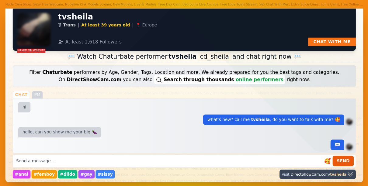 tvsheila chaturbate live webcam chat