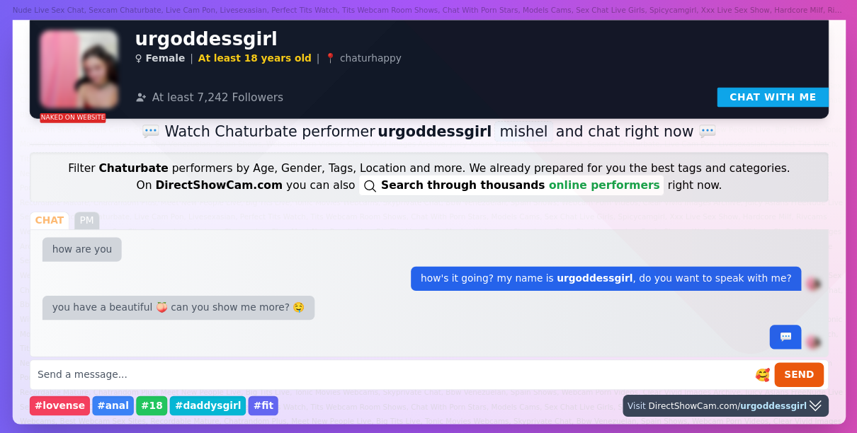 urgoddessgirl chaturbate live webcam chat
