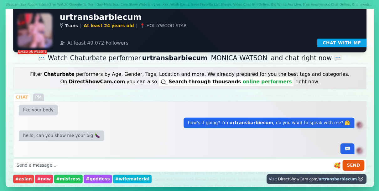 urtransbarbiecum chaturbate live webcam chat