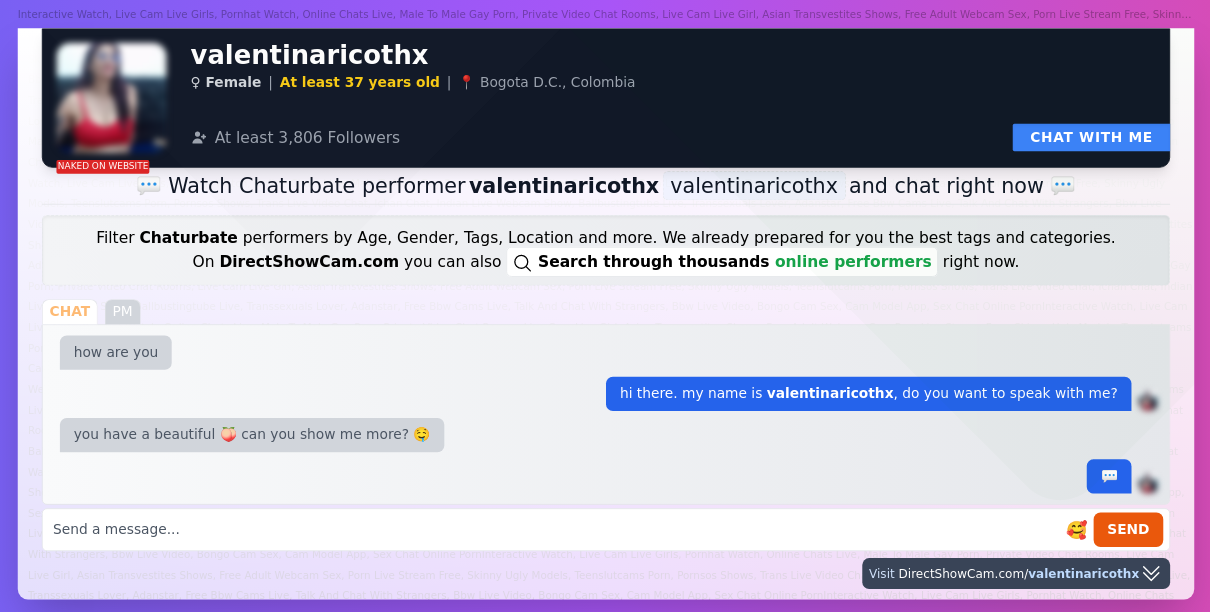 valentinaricothx chaturbate live webcam chat