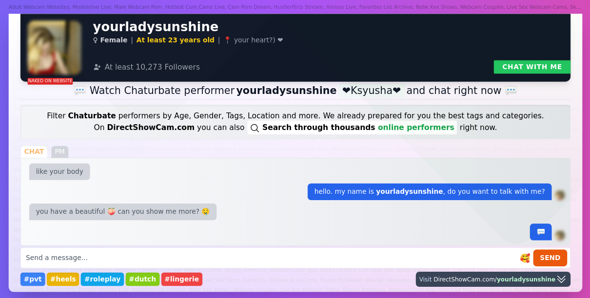 yourladysunshine chaturbate live webcam chat